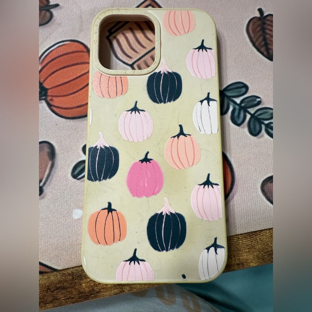 Casetify bamboo pumpkin print hard case. iPhone 12/13 pro max